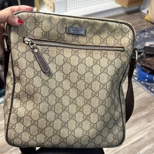 Gucci Tan and Brown Men's Messenger Bag